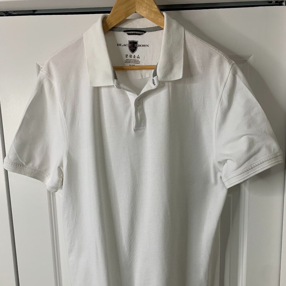 Men’s Black Brown Polo Shirt – XL – 100% Cotton In White